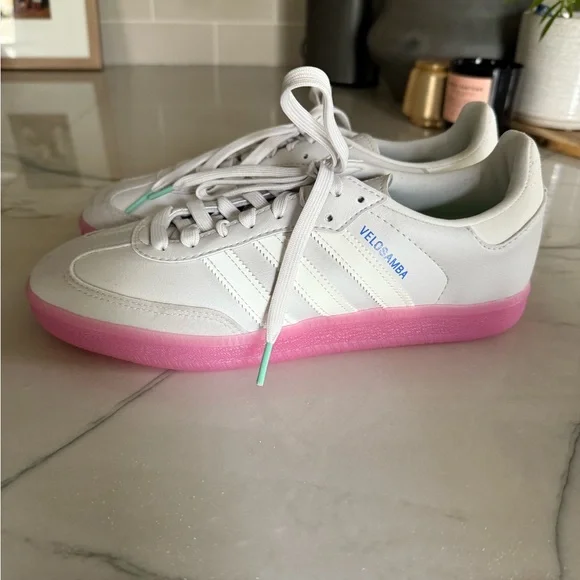 Adidas Velosamba vegan leather cycling shoes size 9 womens, gray lucid fuchsia - Picture 5 of 9